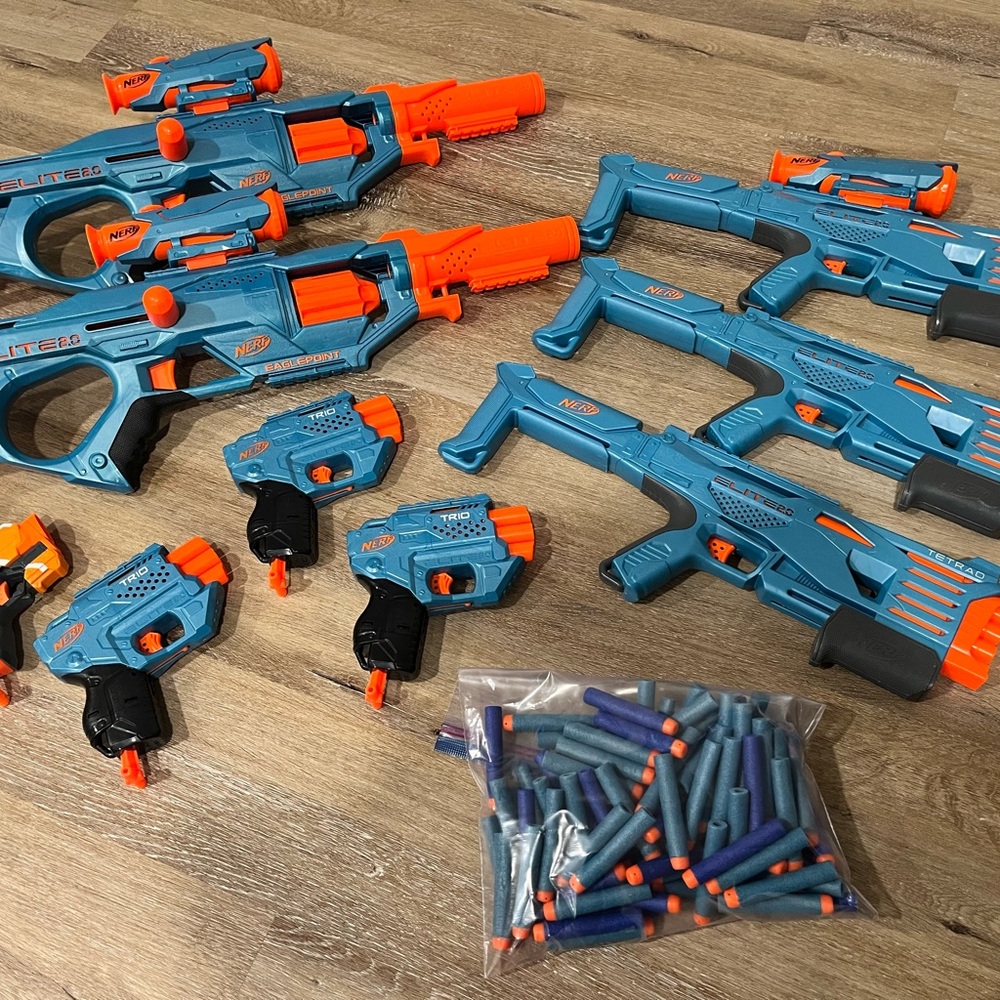 Nerf Blue and Orange Action Figures Playset
